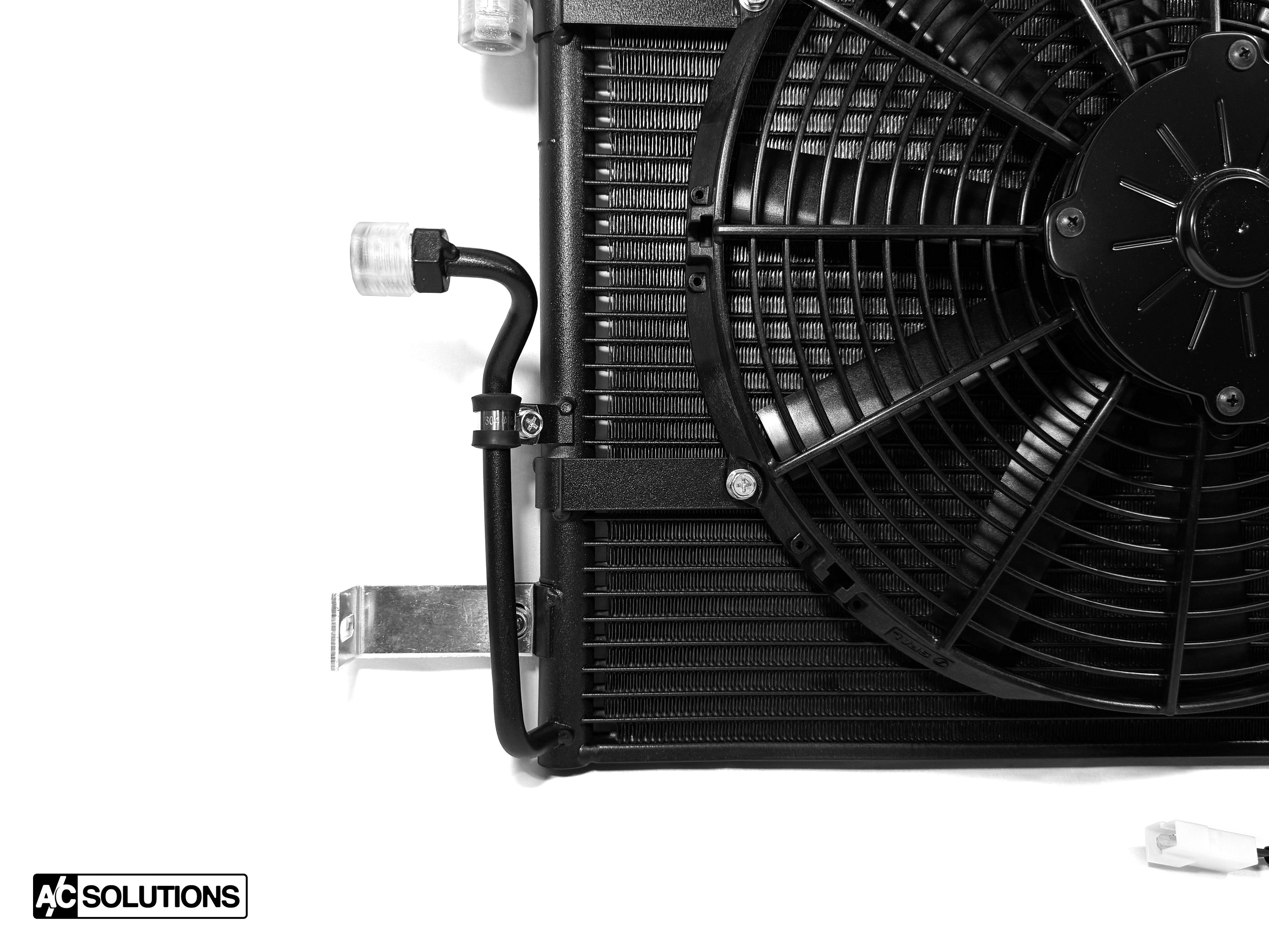 A/C Solutions x CSF E28 Parallel Flow Condenser + 13" SPAL Fan Combo