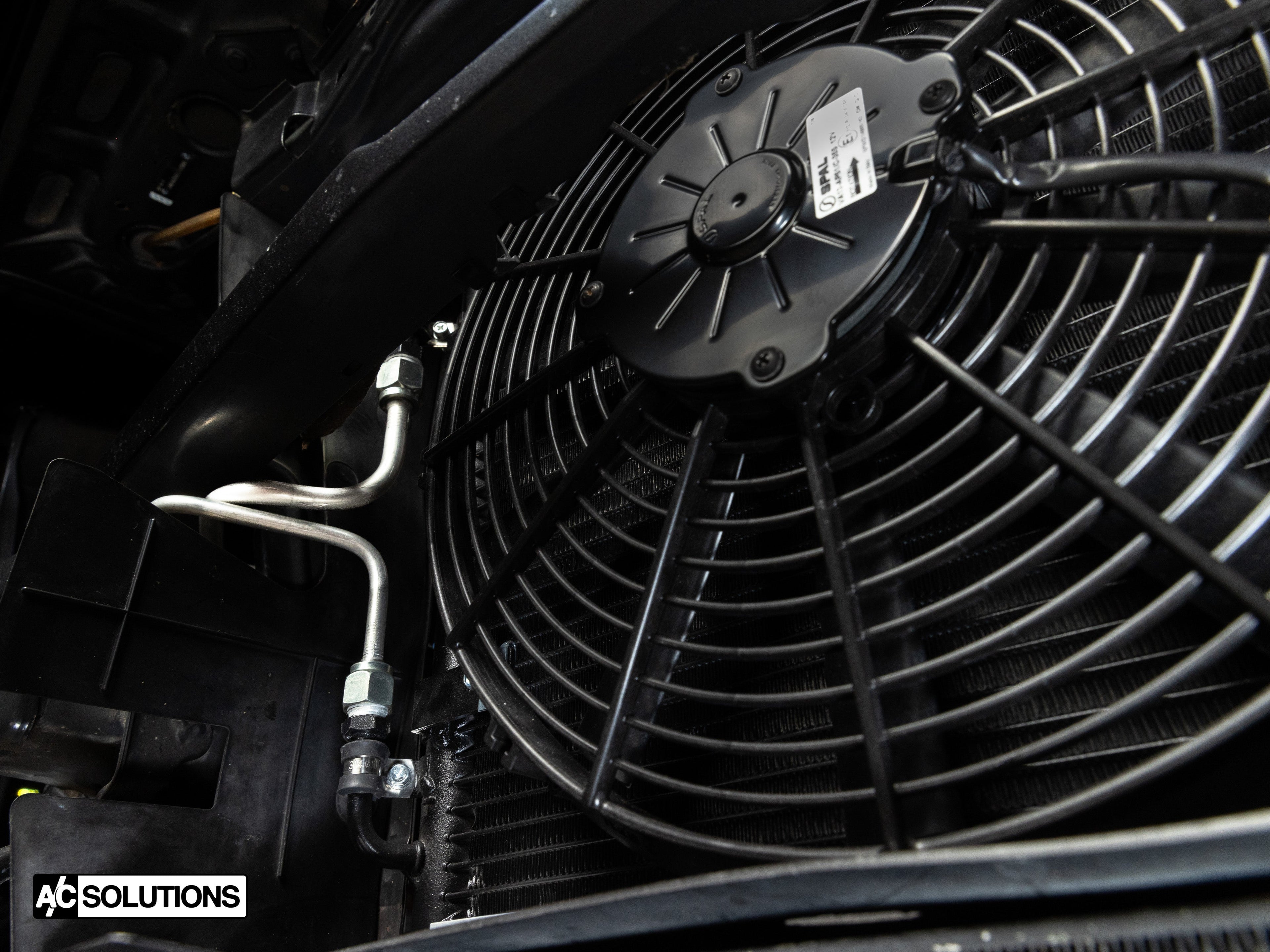 A/C Solutions x CSF E30 Parallel Flow Condenser + 13" SPAL Fan Combo